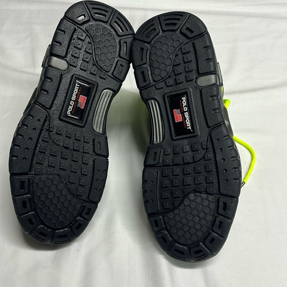 Ralph Lauren Polo Sport Mens shoes BlackYellow PS100 High Top RL Made in Vietnam - Picture 13 of 16
